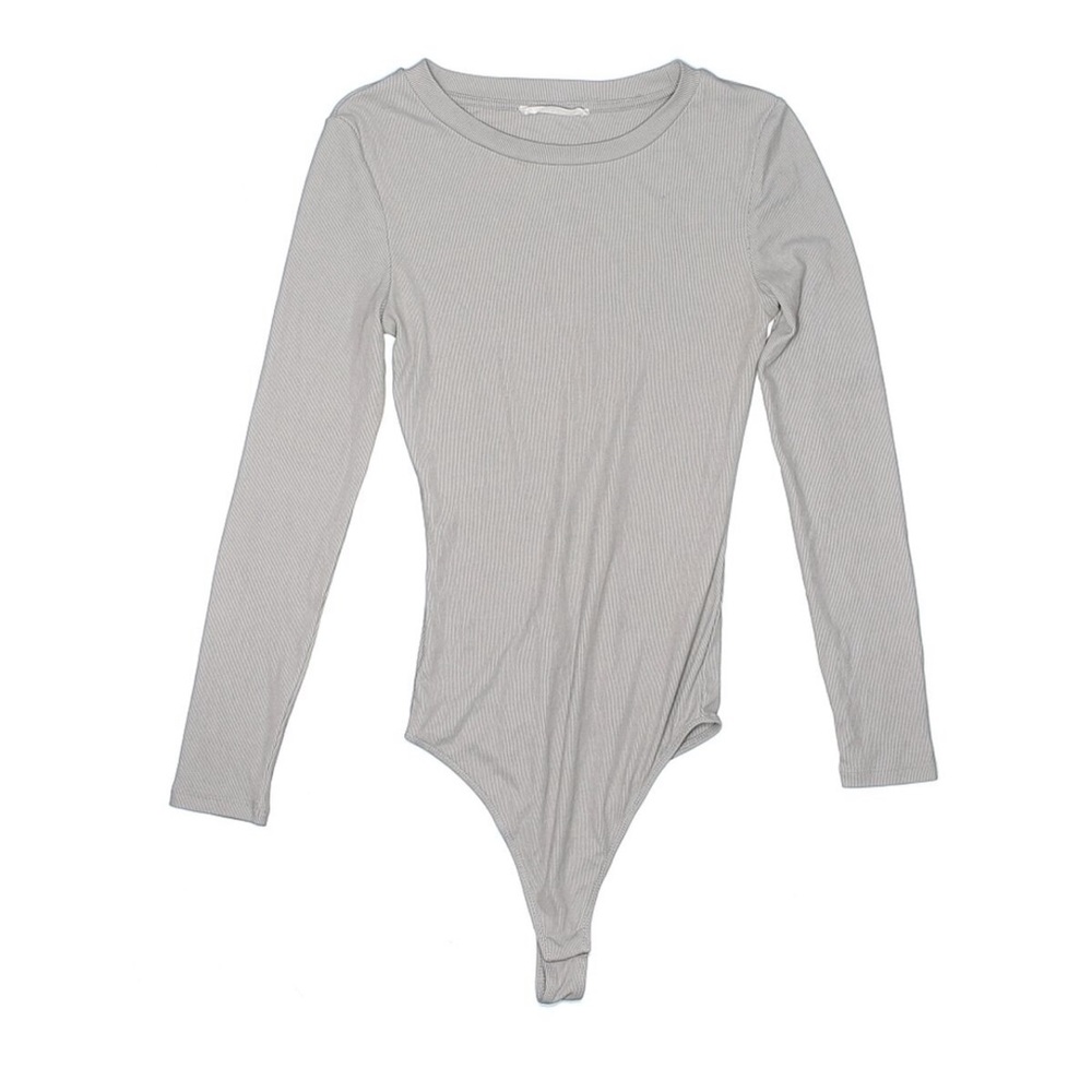 Elodie Women Grey Bodysuit (barely noticeable stripes)